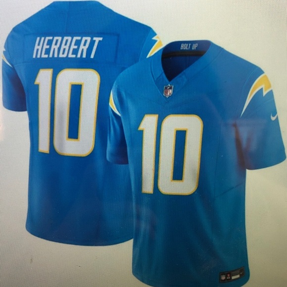 😀Justin Herbert Powder Blue Jersey Vapor Stitched🤗